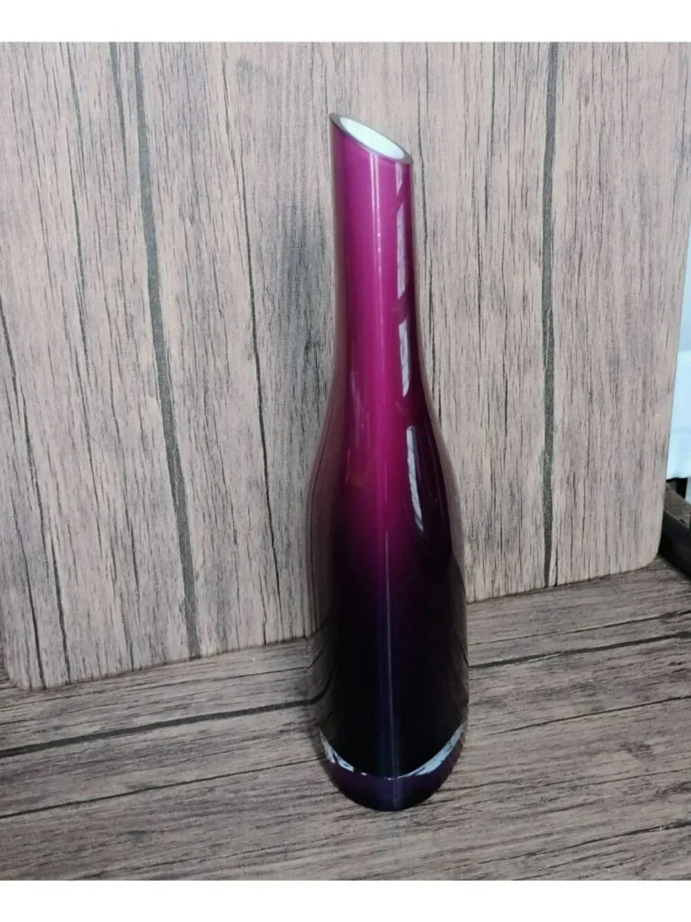 Vintage IKEA Okkso Vase, Hand-Blown Purple Cased Glass Scandinavian Design 11